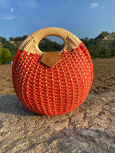 Load image into Gallery viewer, Rattan Straw Clutch Purse - Red
